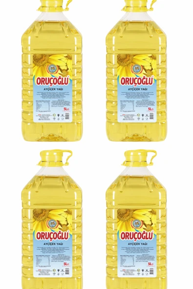 ORUÇOĞLU YAĞ Oruçoğlu Ayçiçek 5 lt Dar Pet 4 X Adet ürün görseli 1