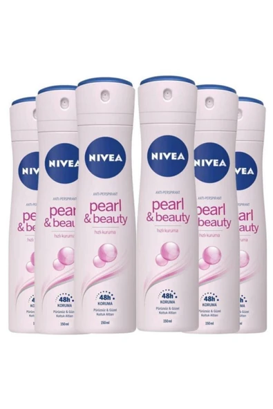 NIVEA Pearl&beauty Kadın Sprey Deodorant 150 ml x 6 Adet Avantajlı Paket ürün görseli 1