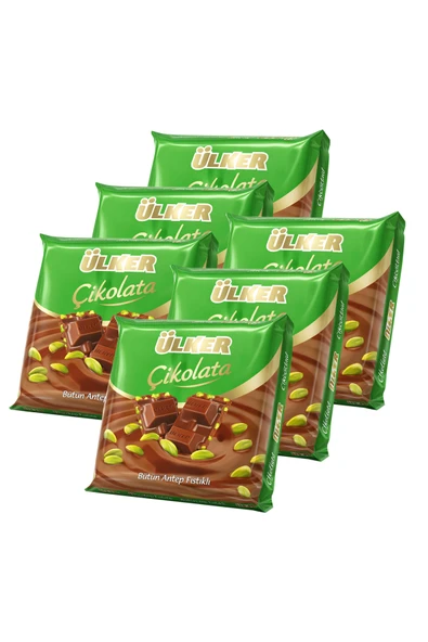 Ülker Antep Fıstıklı Kare Çikolata 65 gr x 6 Adet ürün görseli 1