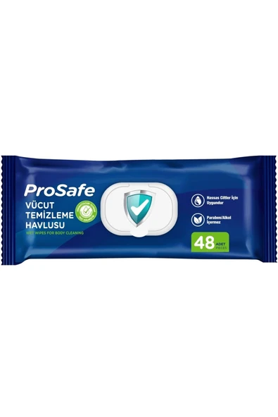 PROSAFE Hasta Vücut Temizleme Islak Mendil Havlu 48 Yaprak XL Tekli Pk ürün görseli 1