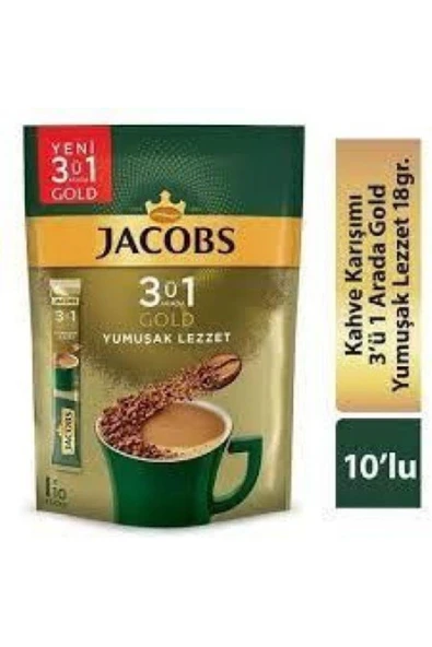 Jacobs Gold Yumuşak Lezzet 3 Ü 1 Arada 10 Lu 2 Paket ürün görseli 1