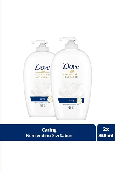 Dove Nemlendirici Sıvı Sabun Caring 1/4 Nemlendirici Krem Etkili 450 ml X2 Adet ürün görseli 1