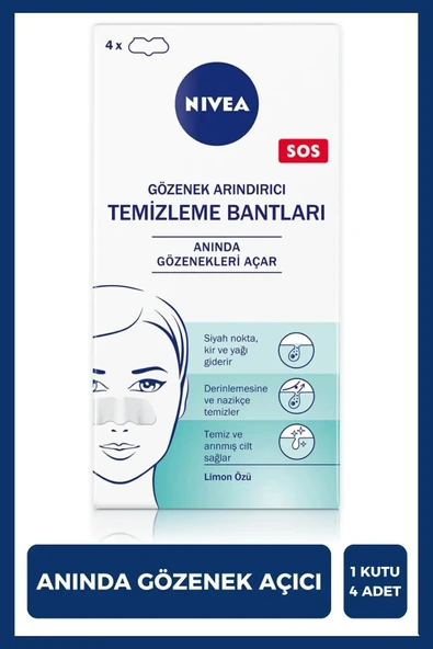 NIVEA Gözenek Arındırıcı T-bölgesı Temizleme Bantları Anında Gözenek Açar 6ml (1 Kutu içerik 4 adet) ürün görseli 1