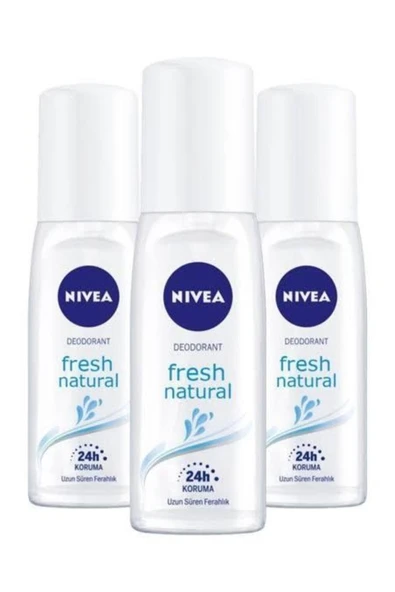NIVEA Kadın Pump Sprey Deodorant Fresh Natural 48 Saat Deodorant Koruması 75ml 3'lü Set ürün görseli 1