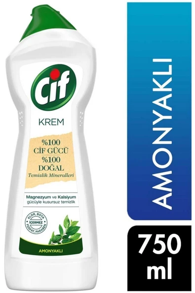Cif Krem Yüzey Temizleyici Amonyaklı Yağ Ve Kireç Sökücü Leke Çıkarıcı 750 ml 1 Adet ürün görseli 1