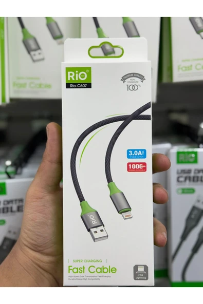 RİO 3.0A USB-A TO LİGHTNİNG ŞARJ KABLOSU ŞIK TASARIMI VE HIZLI ŞARJ ÖZELLİĞİ İLE ürün görseli 1