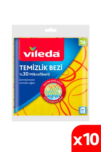 Vileda 10 Paket 5 Li 30% Mikrofiberli Mutfak Bezi ürün görseli 1