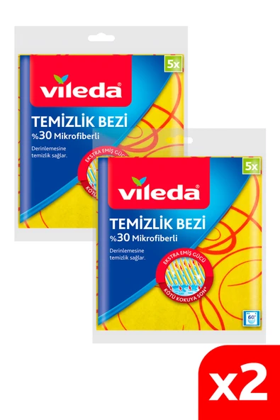 Vileda 2 Paket 5 Li 30% Mikrofiberli Mutfak Bezi ürün görseli 1