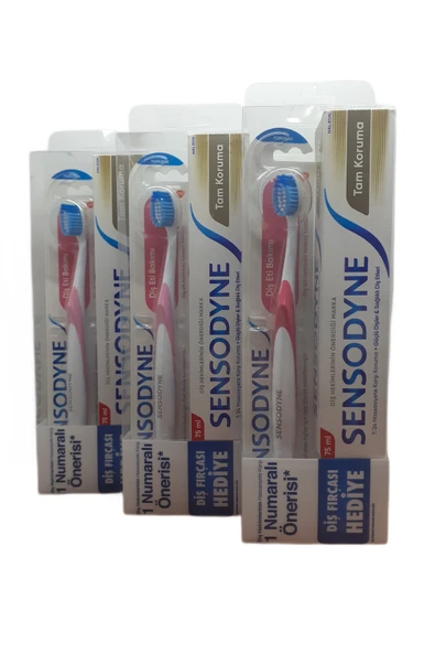 Sensodyne TAM KORUMA 75 ML DİŞ MACUNU + DİŞ ETİ BAKIM YUMUŞAK DİŞ FIRÇASI 2 Lİ SET X 3 ADET ürün görseli 1
