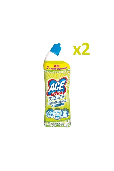 ACE Ultra Power Jel Kıvamlı Çamaşır Suyu Limon Tazeliği 750 ml X 2 Adet ürün görseli 1