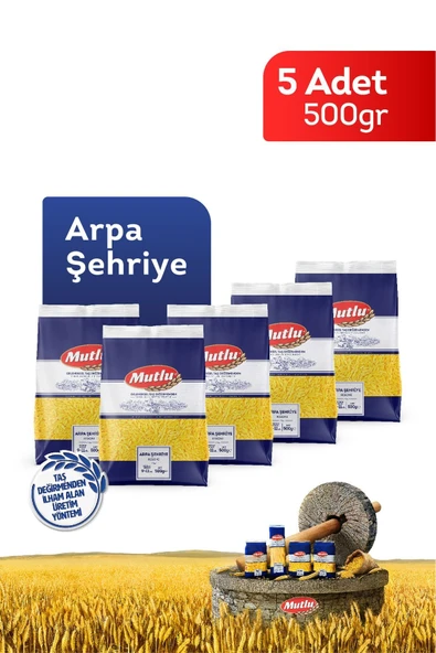 Mutlu Makarna Arpa Şehriye / Arpa Şehriye 500g - 5 Paket ürün görseli 1