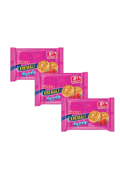Ülker Kremalı Rondo Çilek 8 li 488 gr x 3 Adet ürün görseli 1