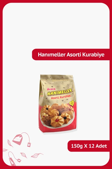 Ülker HANIMELLER Asorti Karışık Poşet Bisküvi - 150 gram - 12 Adet ürün görseli 1