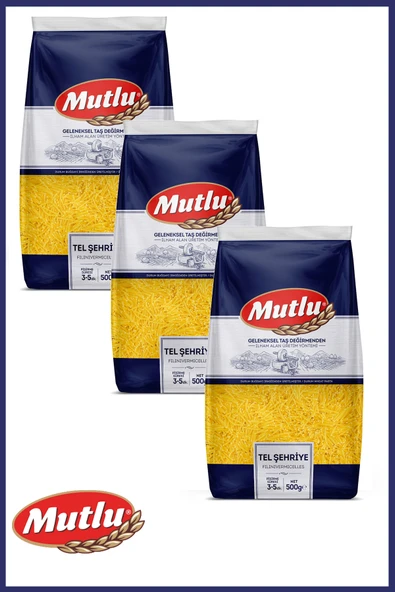 Mutlu Tel Şehriye 500 gr x 3 Adet ürün görseli 1
