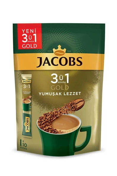 Jacobs 3 Ü 1 Arada Gold Yumşak Lezzet 10 Adet ürün görseli 1