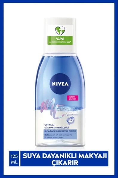 NIVEA Make Up Expert Çift Fazlı Göz Makyaj Temizleyici 125 ml Hassas Kirpik Bakımı Biotin Bakımı ürün görseli 1