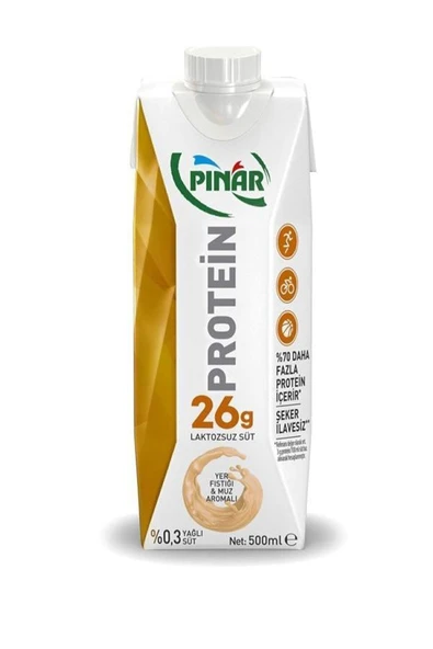 Pınar Proteinli Yerfıstık Muz Laktozsuz Süt 500 Ml ürün görseli 1