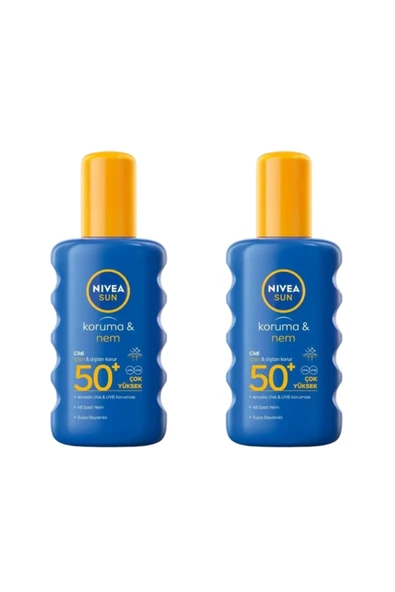NIVEA Sun Güneş Koruyucu 200ml, SPF50, Nemlendirici, UVA/UVB Koruması, Suya Dayanıklı 2 Adet ürün görseli 1