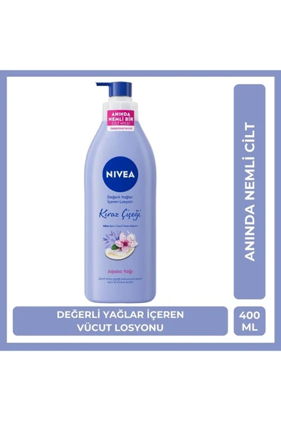 NIVEA Kiraz Çiçeği ve Jojoba Yağı Vücut Losyonu 400 ml Normal ve Kuru Ciltler 24 Saat Nemlendirme ürün görseli 1