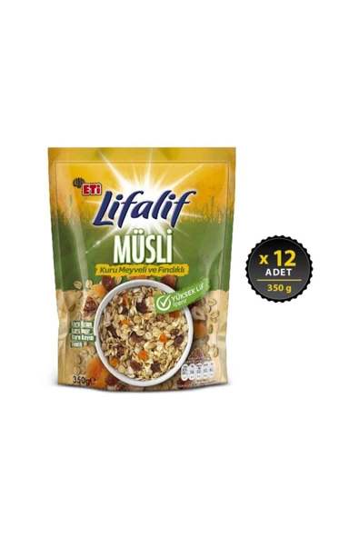 Eti Lifalif Kuru Meyveli Ve Fındıkli Müsli 350 g x 12 Adet ürün görseli 1