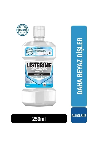 Listerine Advanced White Hafif Tat Nane Ağız Bakım Suyu 250 ml ürün görseli 1