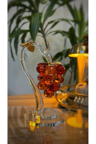 Ozk Atelier Dekoratif Kristal Cam Tekli Sarkık Üzüm Turuncu ürün görseli 1