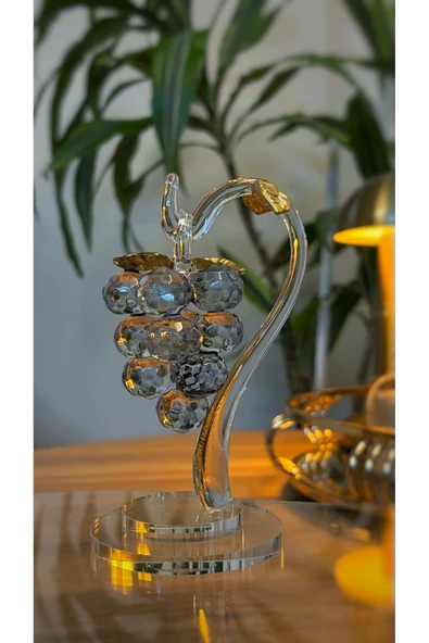 Ozk Atelier Dekoratif Kristal Cam Tekli Sarkık Üzüm Füme ürün görseli 1