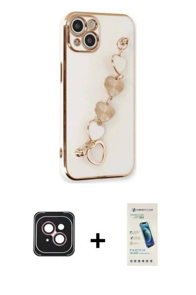 MARSİLYAN™- iPhone 14 Kılıf Nova Işık Prime - Şeffaf Pasifik Cam Ekran Koruyucu + PVD Metal Kamera Lens - PE ürün görseli 1