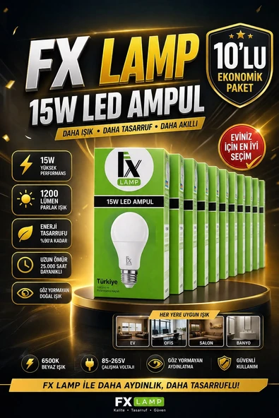Vipay/ Fx Lamp 15w E27 Led Ampul - 10'lu Paket 10lu Paket ürün görseli 1