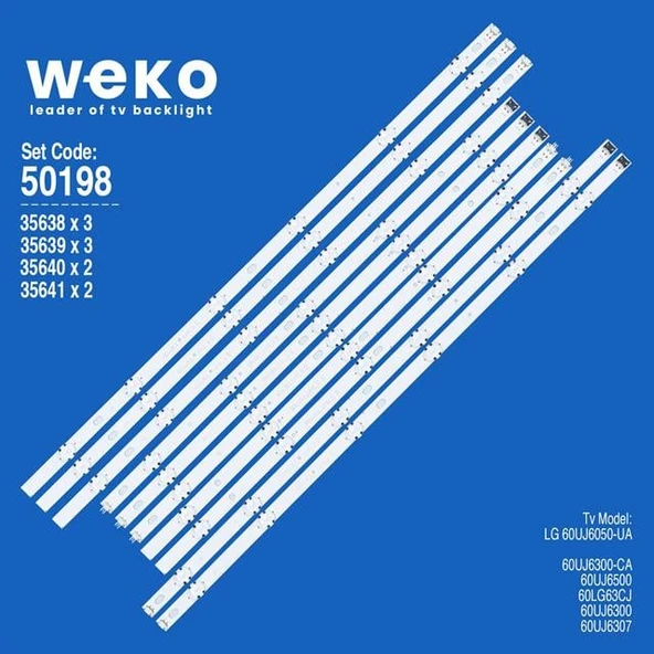 Wkset-5198 35638X3 35639X3 35640X2 35641X2 Lg 60 Uhd Nbh 60Uj63_Uhd 10 Adet Led Bar (Tvnizi açıp içindeki led barla birebir aynısı olduğunu görmeden almayınız. Sonrasında iade ALMAMAKTAYIZ.) ürün görseli 1