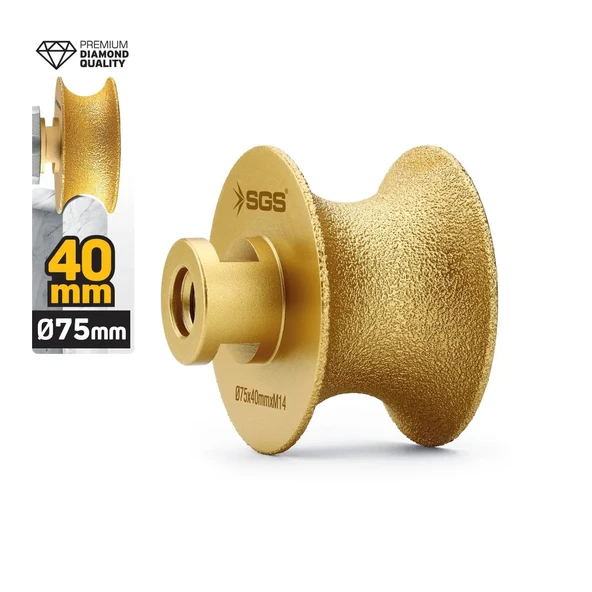 Sgs2792 M14-75x40 Mm Vakum Elmas Mermer Granit Taşlama Diski Tam Profil ürün görseli 1
