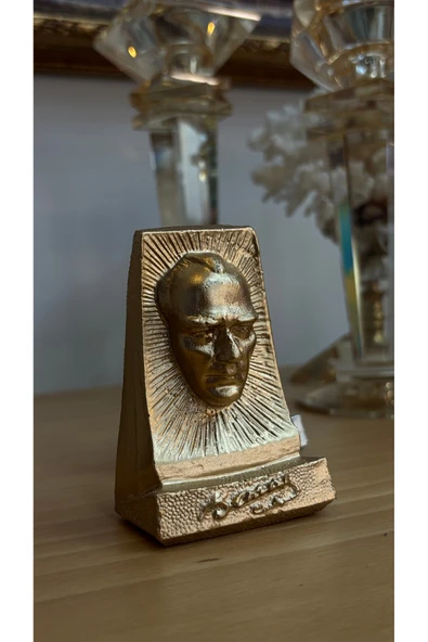 Ozk Atelier Dekoratif Güneşli Atatürk Masaüstü Biblo Gold ürün görseli 1