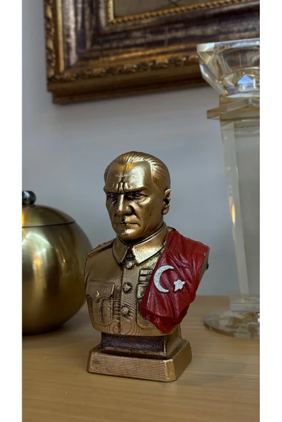 Ozk Atelier Dekoratif Atatürk Büstü Gold-Eskitme ürün görseli 1