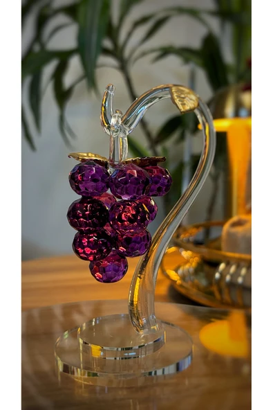 Ozk Atelier Dekoratif Kristal Cam Tekli Sarkık Üzüm Mor ürün görseli 1