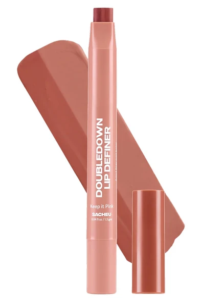 Sacheu DoubleDown Lip Definer 2'si 1 Arada Dudak Kalemi ve Balm 03 Keep it Pink 1.3GR ürün görseli 1