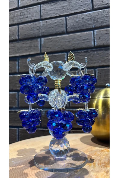 Ozk Atelier Dekoratif Kristal Cam Sekizli Salkım Üzüm Mavi ürün görseli 1