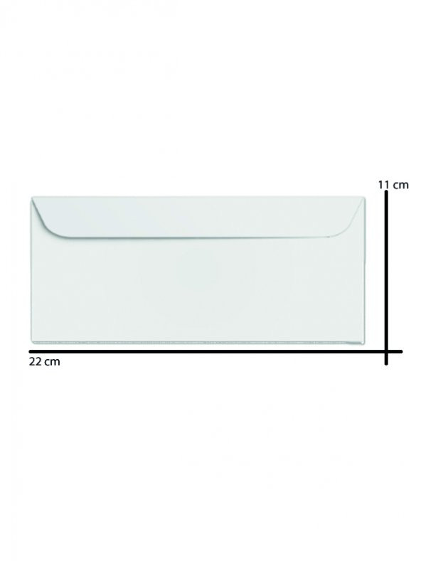 12 Adet Beyaz Zarf 11x22 Cm - Resim 2