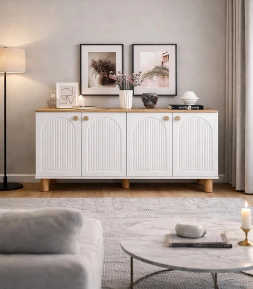 Pema Home %100 MDF MEMBRAN KAPLAMA BOHEM PERİ KONSOL ürün görseli 1