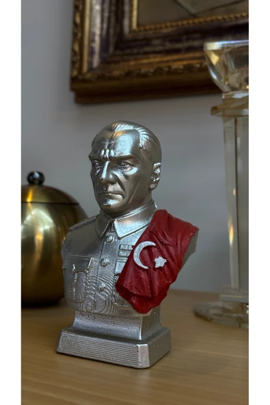 Ozk Atelier Dekoratif Atatürk Büstü Gümüş ürün görseli 1