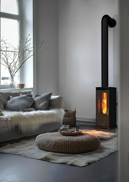 ECO MINI 8 KW / MANUEL PELET VE ODUN SOBASI / BABA'S STOVE ürün görseli 1