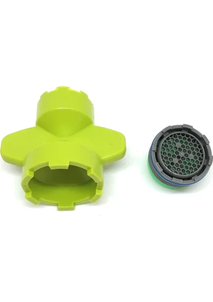 E.C.A. E.C.A Eca 18.5mm Luna Lavabo Batarya Gizli Perlatör ve Anahtarı Yeşil Renkli Özel Tasarım ürün görseli 1
