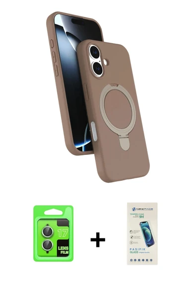 MARSİLYAN™- iPhone 17 Kılıf İz Işık Koleksiyonu - Şeffaf Pasifik Cam Ekran Koruyucu + Raze Metal Kamera Lens - AKYL ürün görseli 1