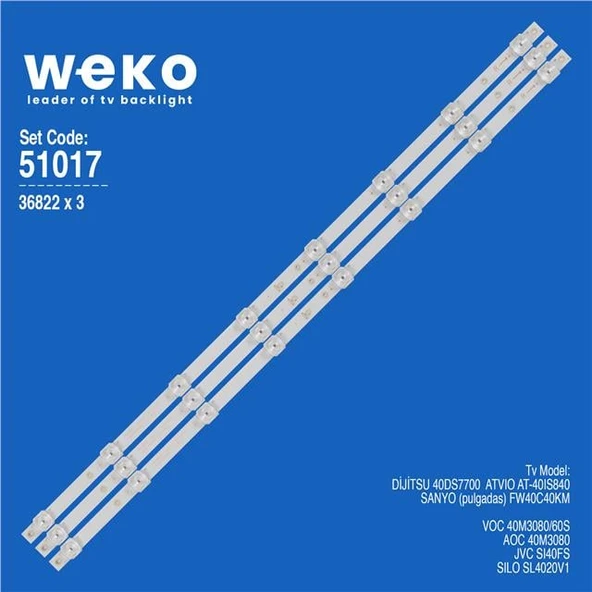 Sanyo FW40C40KM 40'' İnç 3 Adet Tv Led Bar (Tvnizi açıp içindeki led barla birebir aynısı olduğunu görmeden almayınız. Sonrasında iade ALMAMAKTAYIZ.) ürün görseli 1