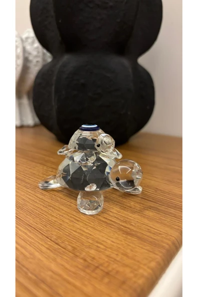 Ozk Atelier Dekoratif Kristal Cam Yavrulu Kaplumbağa ürün görseli 1