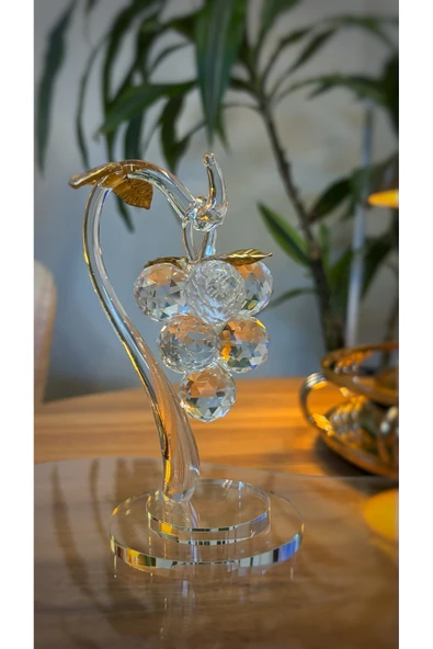 Kiri Dekoratif Kristal Cam Tekli Sarkık Üzüm Şeffaf ürün görseli 1