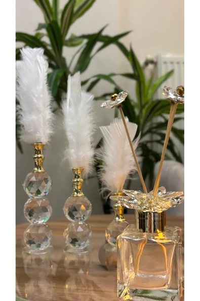 Ozk Atelier Dekoratif Kristal Cam Premium Şeffaf İkili Set ürün görseli 1