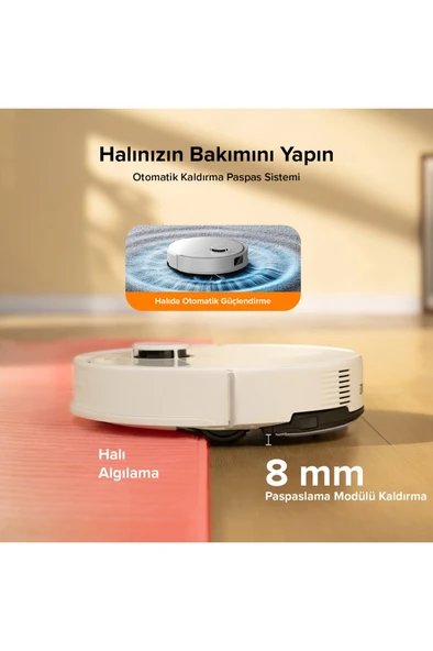 Roborock Q8 Max Pro Plus Akıllı Robot Süpürge Beyaz - Resim 7