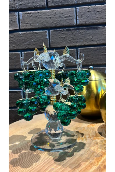 Ozk Atelier Dekoratif Kristal Cam Sekizli Salkım Üzüm Yeşil ürün görseli 1