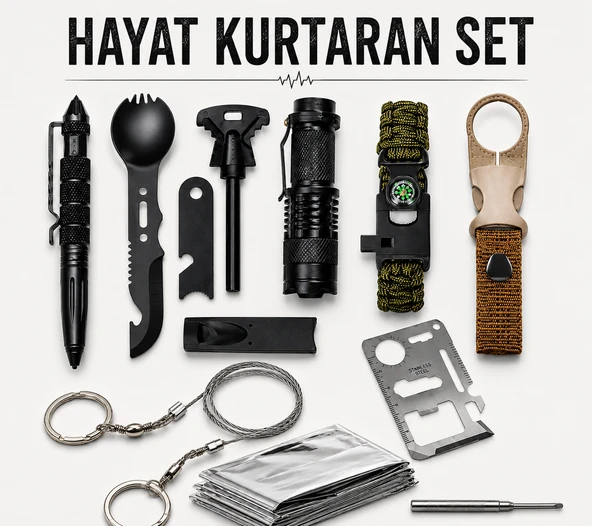 Hayat Kurtaran Set Çok Amaçlı Kamp Seti Acil Durum ve Outdoor Ekipmanları ürün görseli 1