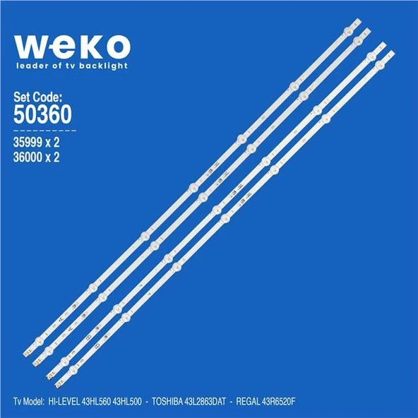 Wkset-5360 35999X2 36000X2 17Dlb43ver1 4 Adet Led Bar (7+7Lens) (Tvnizi açıp içindeki led barla birebir aynısı olduğunu görmeden almayınız. Sonrasında iade ALMAMAKTAYIZ.) ürün görseli 1